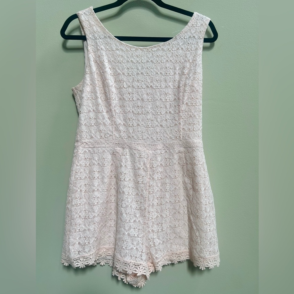 Lucid-Pink mini lace Romper